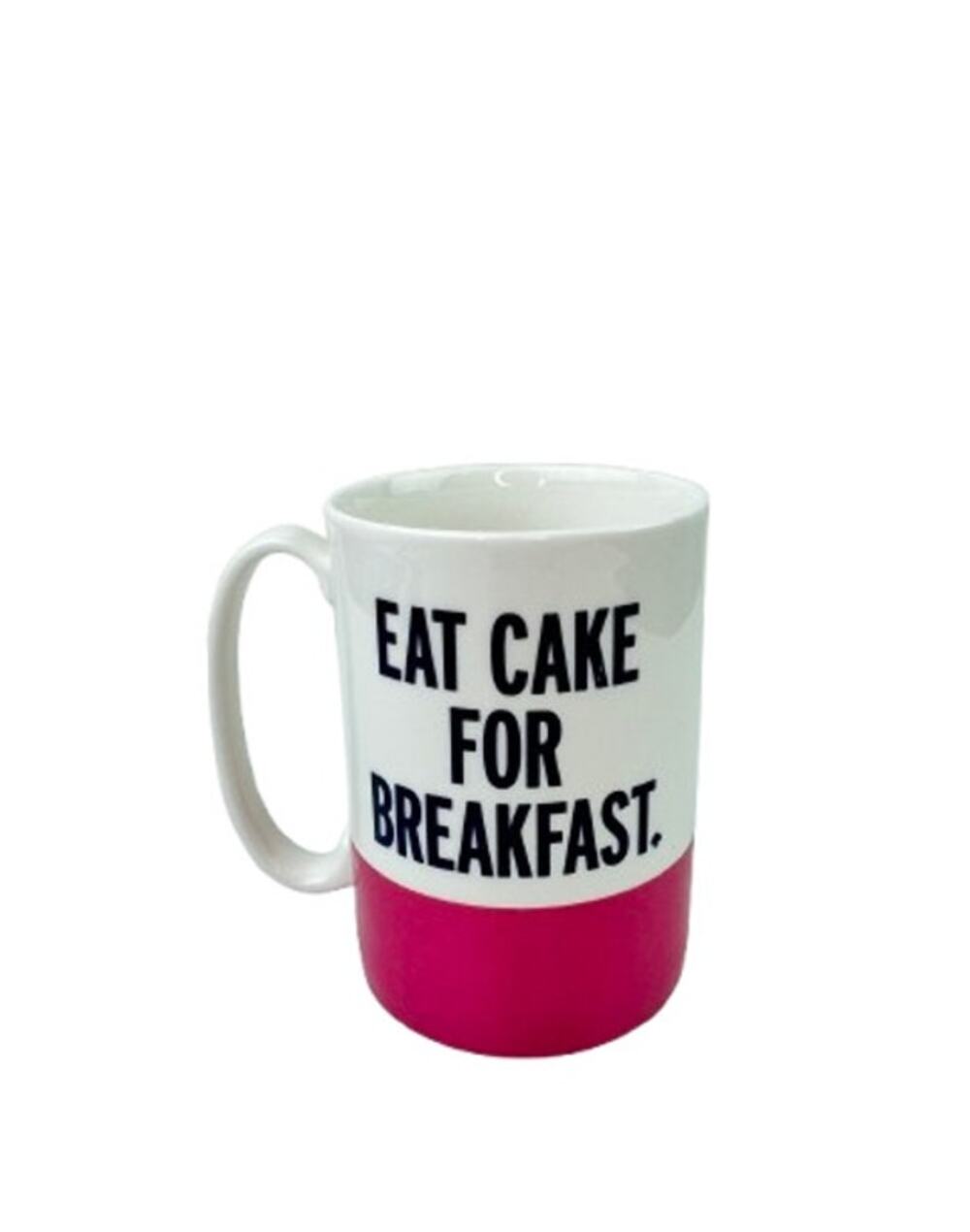 LENOX x Kate Spade Things We Love Eat Cake For Breakfast White Pink Ceramic Mug